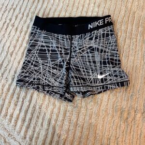 Nike Women's Black and White Athletic Shorts